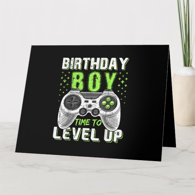 Tarjeta Juego de video Level Up Birday Boy (Anverso)