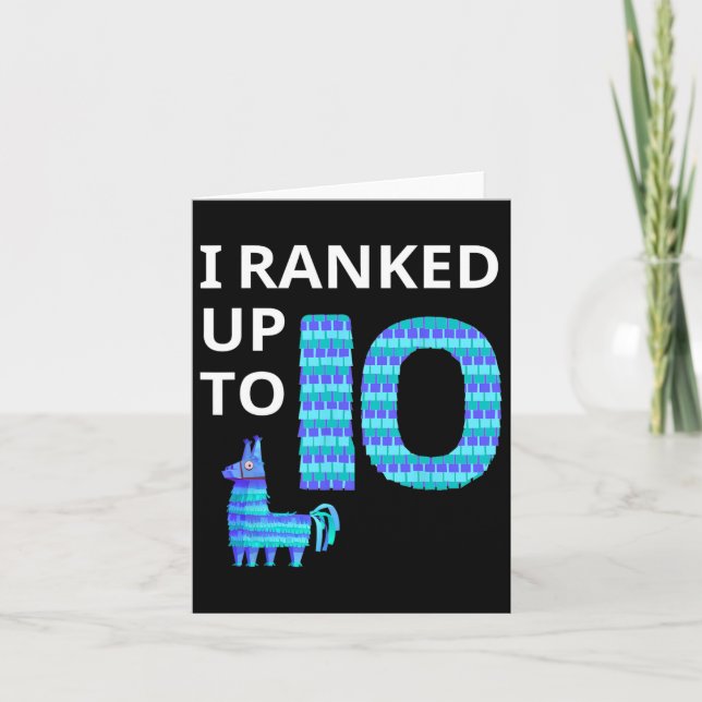 Tarjeta Juego De Video Llama Piñata B De 10 Años (Anverso)