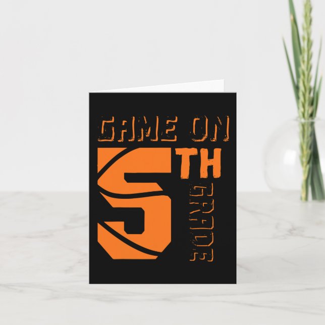 Tarjeta Juego divertido en 5º Grado Baloncesto Primer Día  (Anverso)
