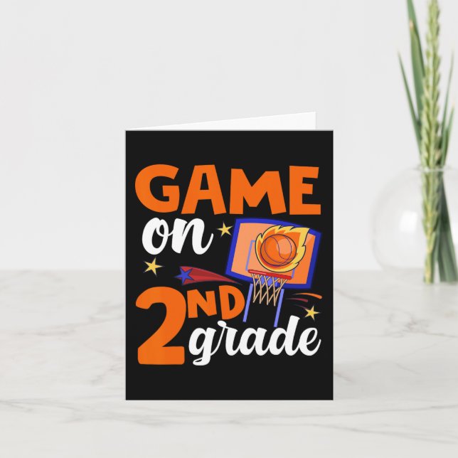 Tarjeta Juego En 2º Grado De Baloncesto De Vuelta A La Esc (Anverso)