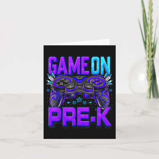 Tarjeta Juego En Camisas Prek De Vuelta Al Nivel De Pre-k  (Anverso)