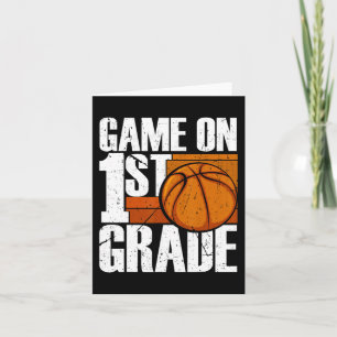 Tarjeta Juego En Primer Grado De Baloncesto De Vuelta Al C