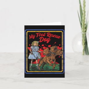 Tarjeta Juego infantil vintage de terror humor oscuro prim