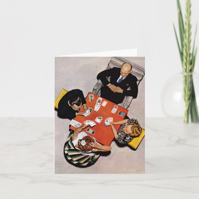 Tarjeta Juego puente de Norman Rockwell (Anverso)