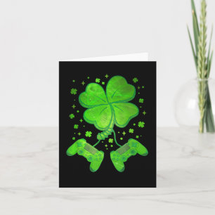 Tarjeta Juego Shamrock St Patricks Day Gamer Boys