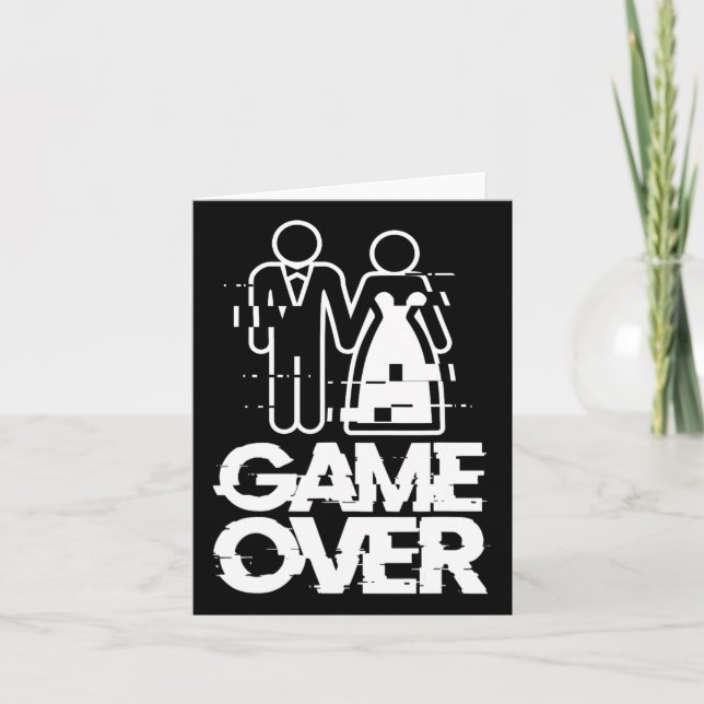 Tarjeta Juego sobre Glitch Bride Groom Funny Boda (Anverso)