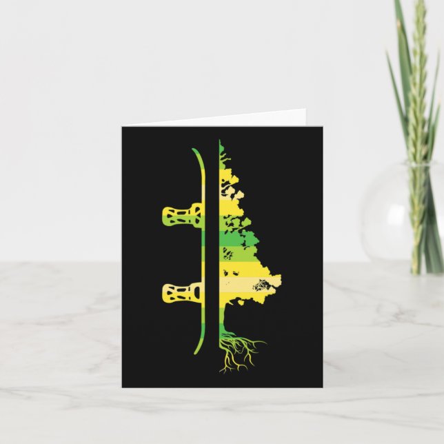 Tarjeta Juegos de Invierno Divertido Árbol de Pino de Snow (Anverso)