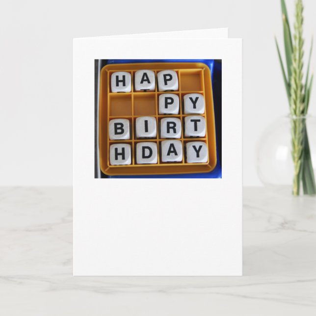 Tarjeta Juegos de palabra: Feliz cumpleaños (Anverso)