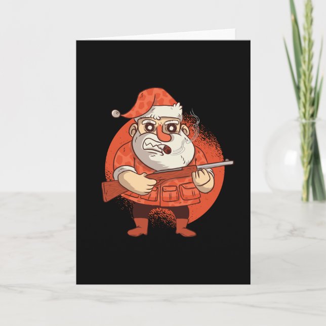 Tarjeta Juegos de renos - Rudolph de caza de Santa Caza (Anverso)