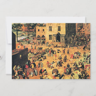 Tarjeta Juegos infantiles, pintura artística fina,