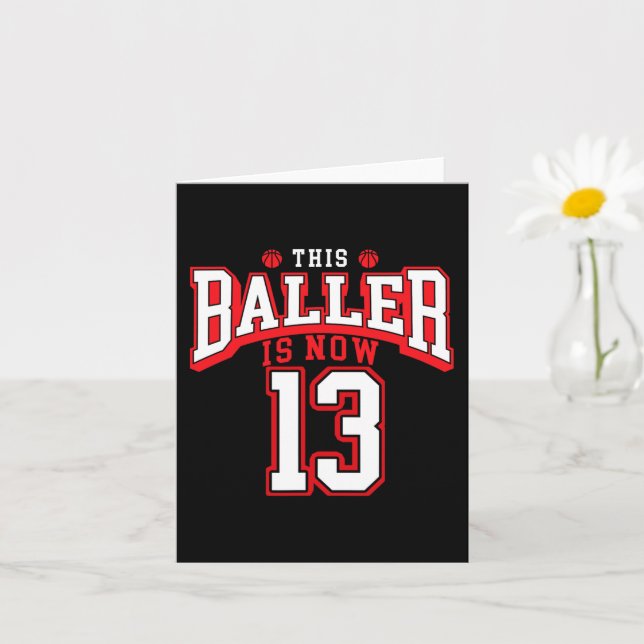 Tarjeta Jueves 13 de cumpleaños de Baloncesto (Planta pequeña)