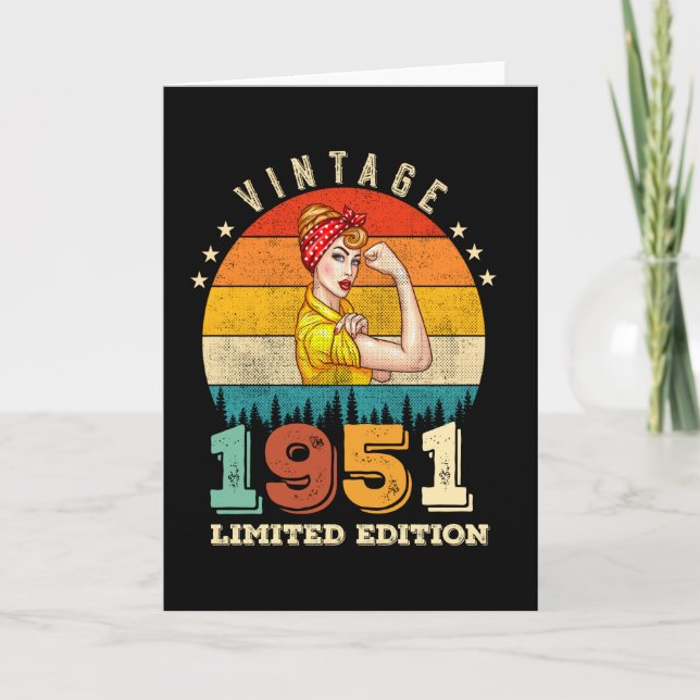 Tarjeta Jueves 1951 Vintage 74th Birthday Women (Anverso)