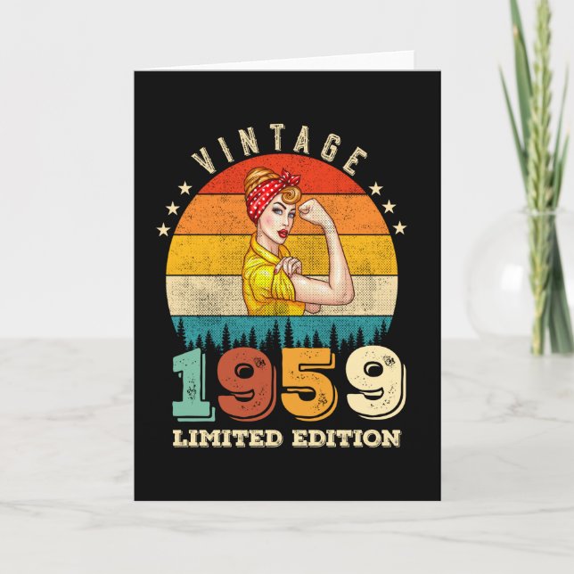Tarjeta Jueves 1959 Vintage 66th Birthday Women (Anverso)
