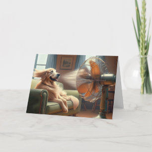 Tarjeta Jueves Dorado con ventilador retro