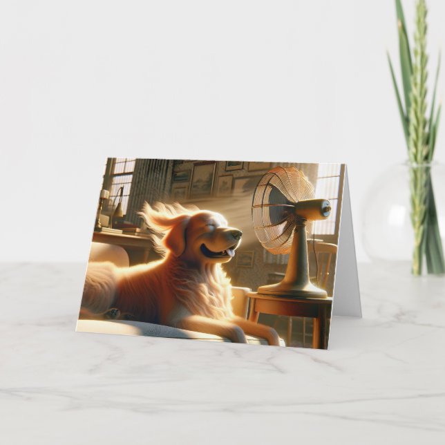 Tarjeta Jueves Dorado con ventilador retro (Anverso)