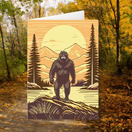 Tarjeta Jueves Retro Bigfoot Sasquatch