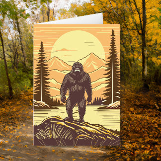 Tarjeta Jueves Retro Bigfoot Sasquatch
