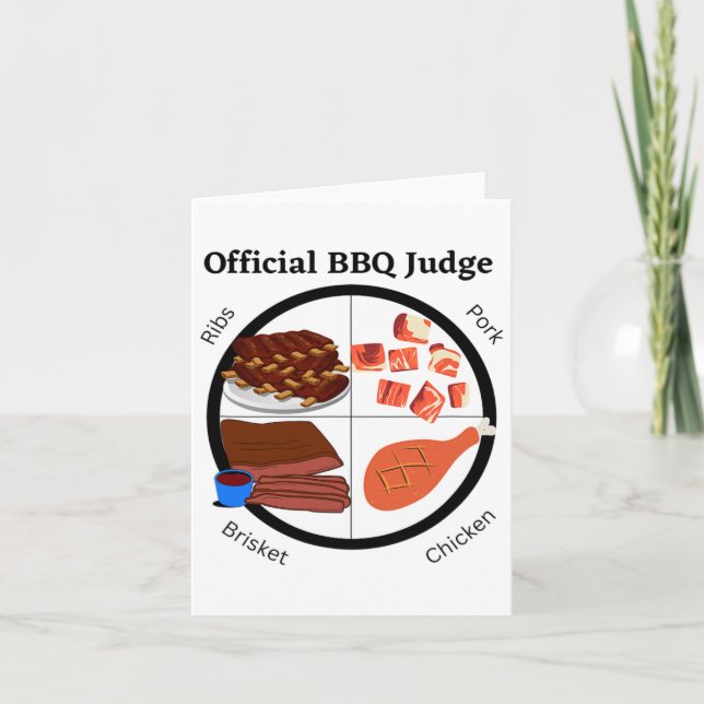 Tarjeta Juez Oficial De Bbq Con Pollo (Anverso)