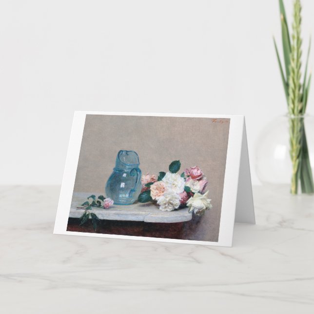 Tarjeta Jug de Rosa y vidrio, Henri Fantin-Latour (Anverso)