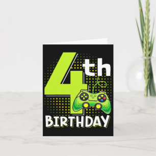 Tarjeta Jugador Cumpleañero de 4 Años de Edad Divertido Vi