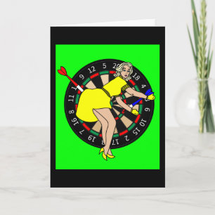 Tarjeta Jugador Dart Dartboard con Flechas de dardos