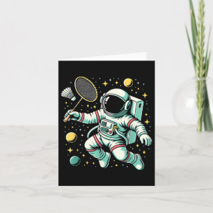 Tarjeta Jugador de bádminton astronauta deporte de lanzade