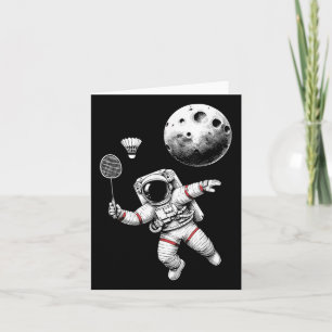 Tarjeta Jugador de bádminton astronauta espacial lanzadera