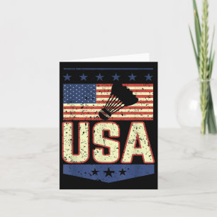 Tarjeta Jugador de Badminton con Bandera Estadounidense Pa