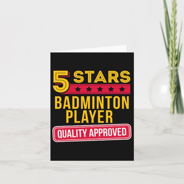 Tarjeta Jugador de Badminton de 5 estrellas - Gracioso Rac (Anverso)