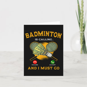 Tarjeta Jugador de bádminton Juego Raqueta Amante Deportis