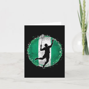 Tarjeta Jugador de Badminton Nigeria Bandera nigeriana Nig
