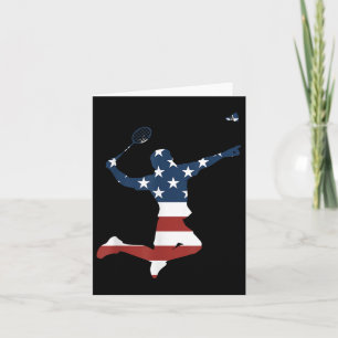 Tarjeta Jugador de bádminton Ropa Bandera Americana Bádmin