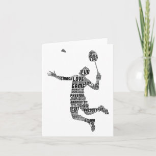 Tarjeta Jugador de Badminton Shuttle Hombres Jóvenes
