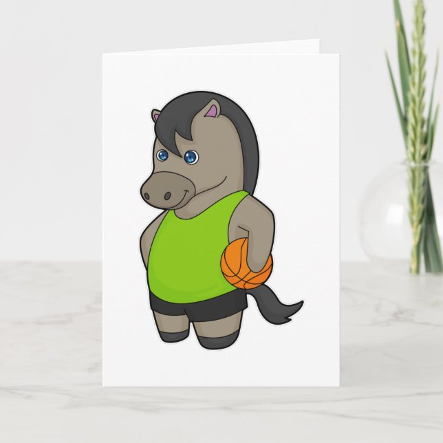 Tarjeta Jugador de baloncesto a caballo Baloncesto (Anverso)