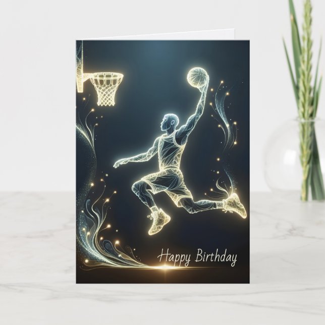 Tarjeta Jugador de Baloncesto de Birday Neon (Anverso)