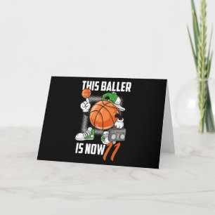 Tarjeta Jugador de baloncesto divertido cumpleaños 11 11 a