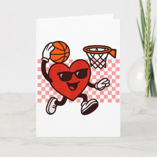 Tarjeta Jugador de Baloncesto Divertido Gráfico de Corazón