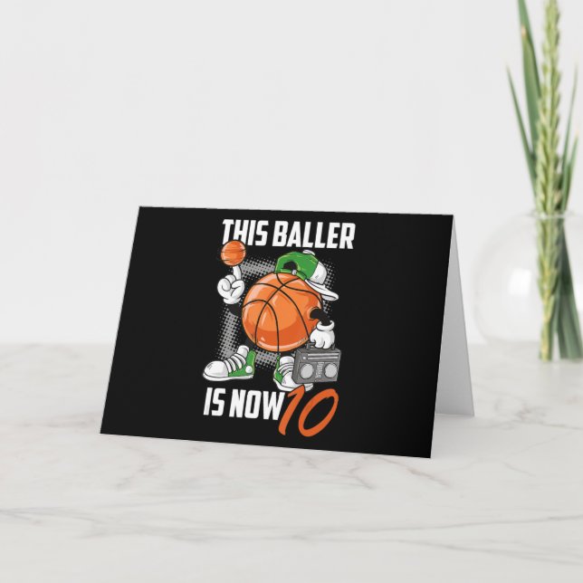 Tarjeta Jugador de baloncesto divertido por 10º cumpleaños (Anverso)