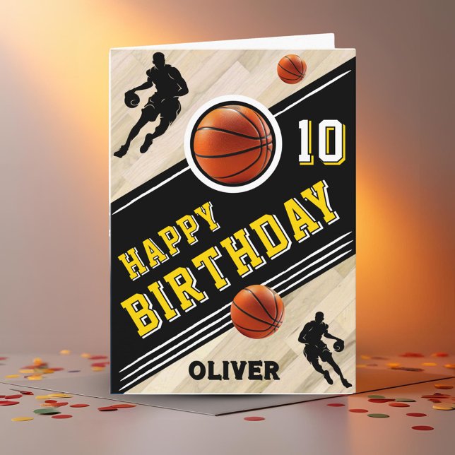 Tarjeta Jugador de baloncesto moderno con tema Cumpleaños (Subido por el creador)