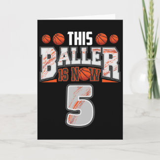 Tarjeta Jugador de baloncesto niño de 5 años cumpleaños 5º