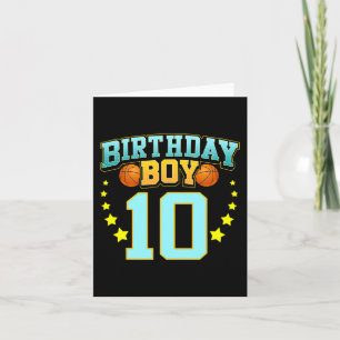 Tarjeta Jugador de básquetbol de 10 años décimo cumpleaños
