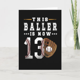 Tarjeta Jugador de Béisbol de 13 años con regalo de cumple