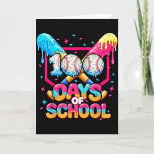 Tarjeta Jugador de béisbol de helado de 100 días de escuel