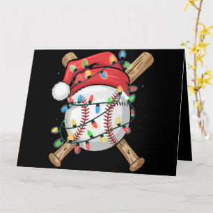 Tarjeta Jugador de béisbol de Navidad Santa Deportes 