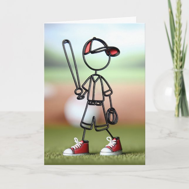 Tarjeta Jugador de béisbol en figura de palitos (Anverso)