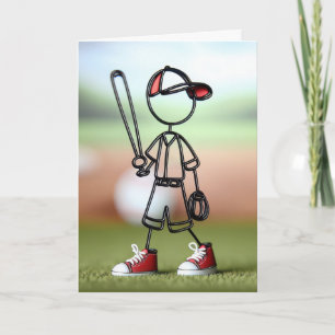 Tarjeta Jugador de béisbol en figura de palitos