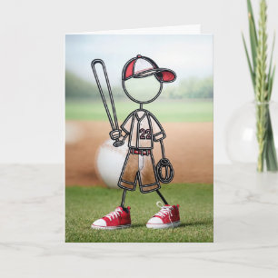 Tarjeta Jugador de béisbol en figura de palo