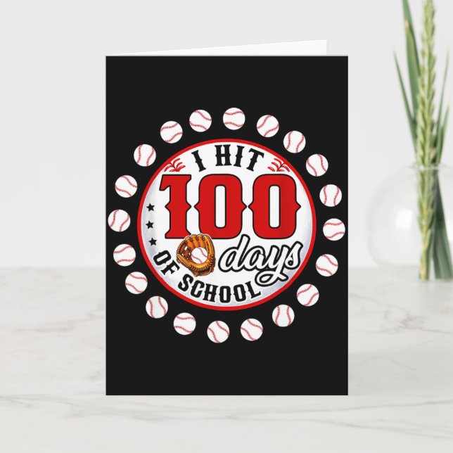 Tarjeta Jugador de béisbol golpeé 100 días de escuela béis (Anverso)