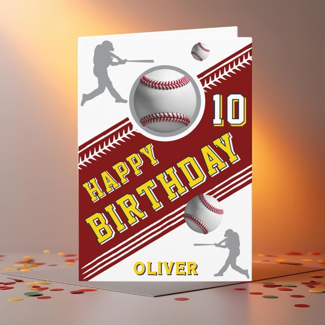 Tarjeta Jugador de béisbol moderno con temas de cumpleaños (Subido por el creador)