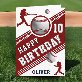Tarjeta Jugador de béisbol moderno con temas de cumpleaños